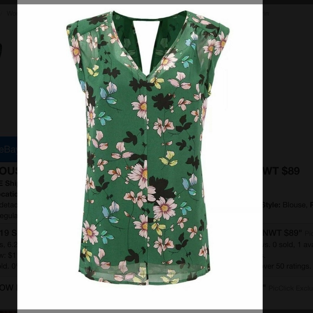 NWOT CAbi Style 3612 XL Daisy Vine Floral Blouse